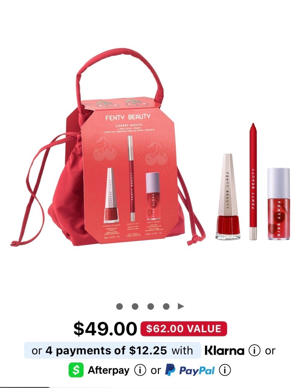 Fenty Beauty Cherry Mouth Lip Set – Bold Red Collection